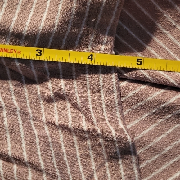 Smocked Stripe Pull-on Stretch Romper in Mocha Size 1X - Picture 9 of 11